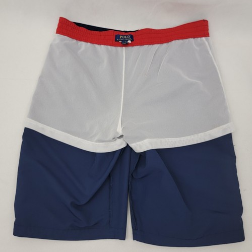 POLO RALPH LAUREN Boys Sz XL 18-20 Board Shorts BLUE Big Pony Swim Trunks Lined - Picture 7 of 15