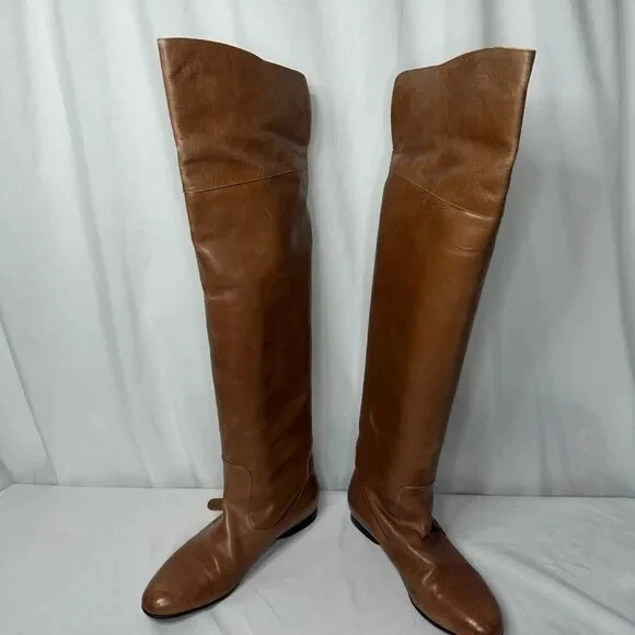 Alexandra Neel Brown Knee High Boots size 38 1/2 - Imagem 2 de 4