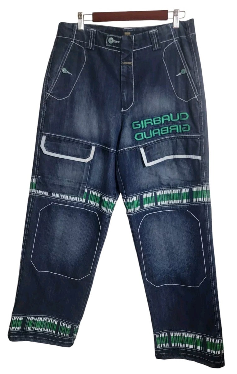 MARITHE FRANCOIS GIRBAUD 00's Y2K テクノパンツ Marithe Francois Girbaud Jeans Mens 38L Blue Baggy Y2K