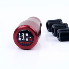 6 Speed Spoon Universal Racing Red Aluminum Gear Shift Knob Shifter Lever Head