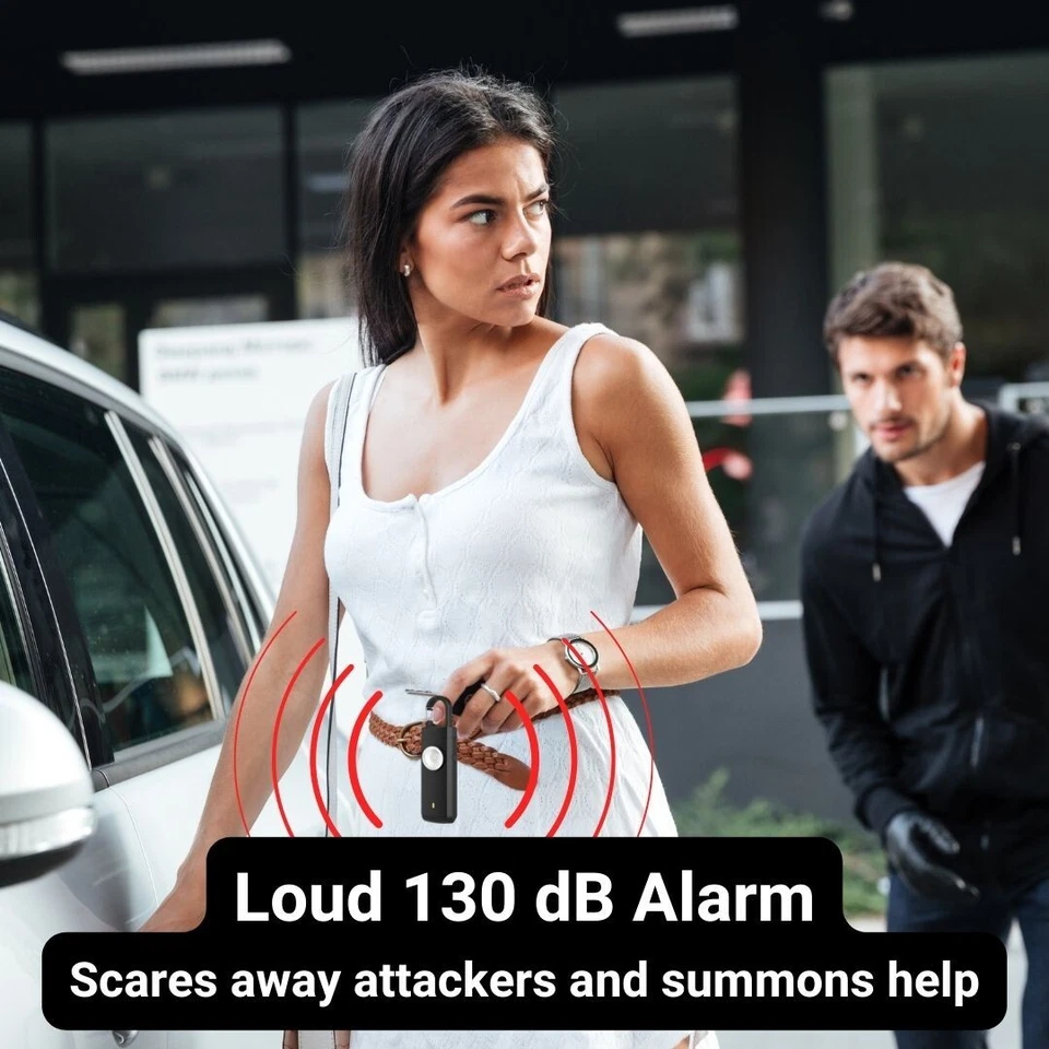 Safety Alarm Keychain for Women Protection Rechargeable 130dB Self Defense Siren - Image 3 of 4