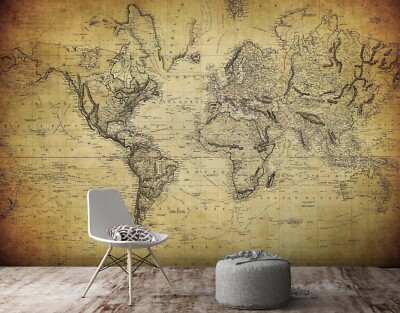 3D Vintage World Map ZHUA2349 Wallpaper Wall Murals Removable Self-adhesive Amy