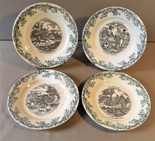 4 ASSIETTES PARLANTES Anciennes. « AUTOMOBILES ». Sans tampon de fab