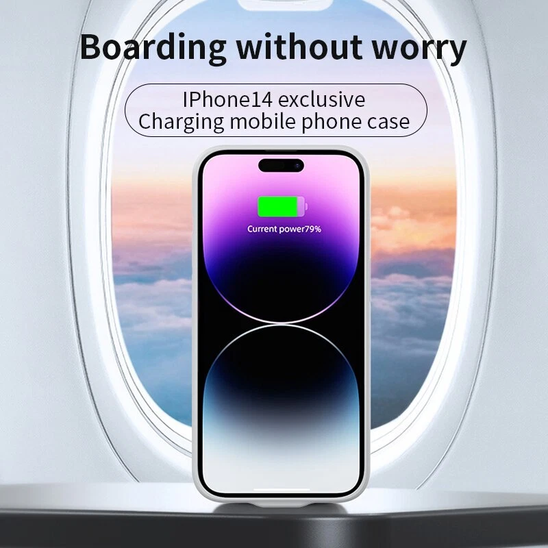 For iPhone 12 13 14 Pro Max 13Mini 14 Plus Battery Charger Case Power Bank Cover - Image 3 of 4