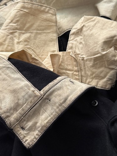 Vintage 1950s British Railway Work Fishtail Navy Wool Trousers - Picture 6 of 9