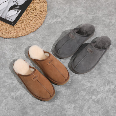Australian UGG Women Men Premium Sheepskin Wool Slippers Water Resistant Nonslip