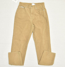 NEW Calvin Klein Dress Pants Straight Zip Solid Cotton Brown Size 8 Corduroy