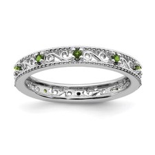 Sterling Silver Stackable Expressions Peridot Ring