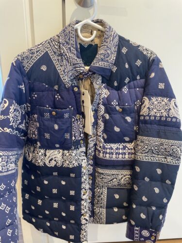Visvim ICT Kerchief Bandana Jacket quilted down in Blue size 2 | eBay