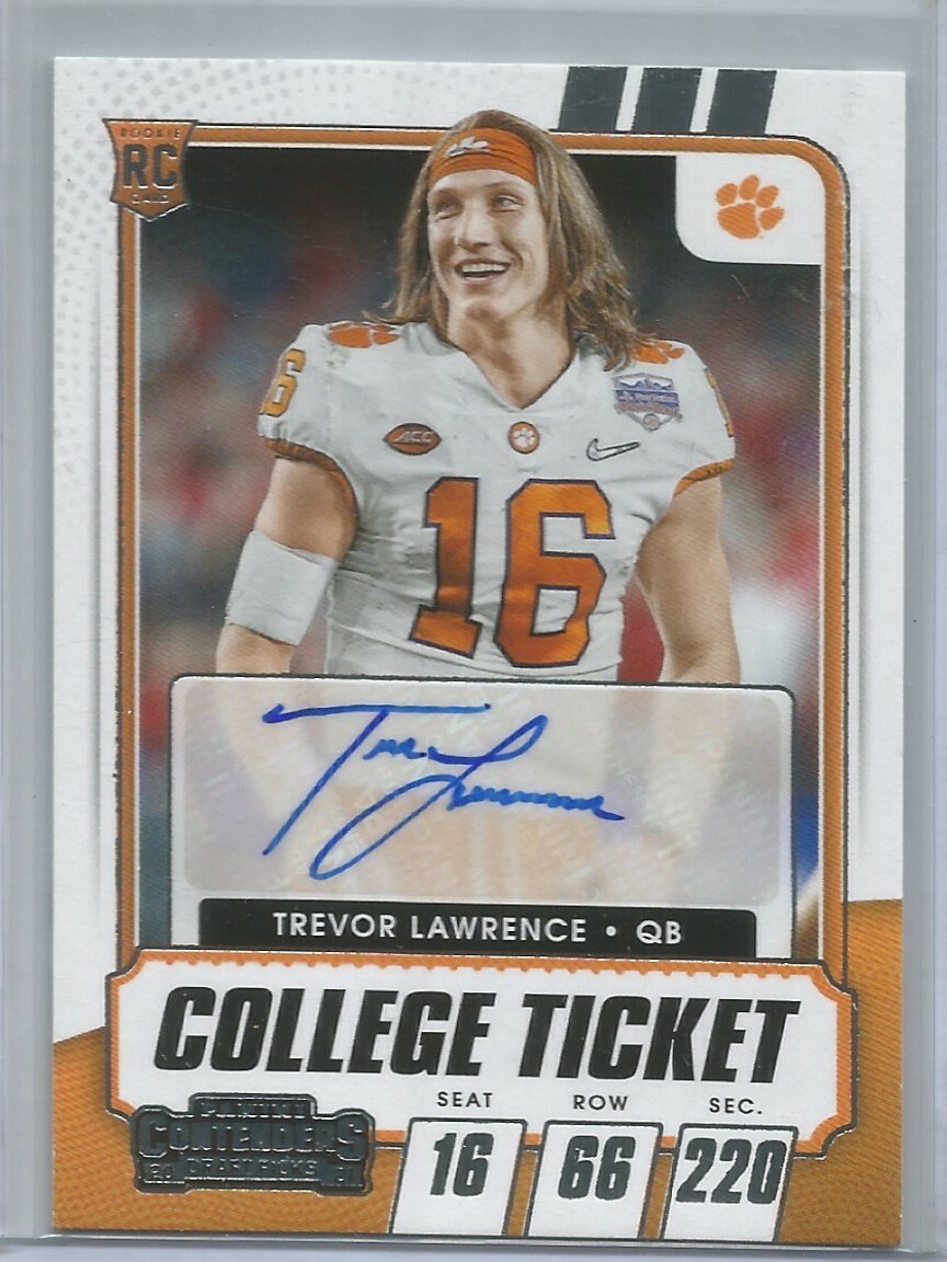 Adrian Lewis G1 サイン入り　激レア Trevor Lawrence 2021 Panini Contenders Variation Autograph Rookie