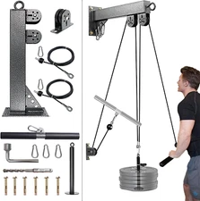 Fitness Wall Mount Pulley System, Weight Cable Pulley System for Gym, Lat Pull d