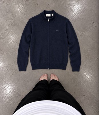 Gant Strickjacke Blau Wolle Größe L