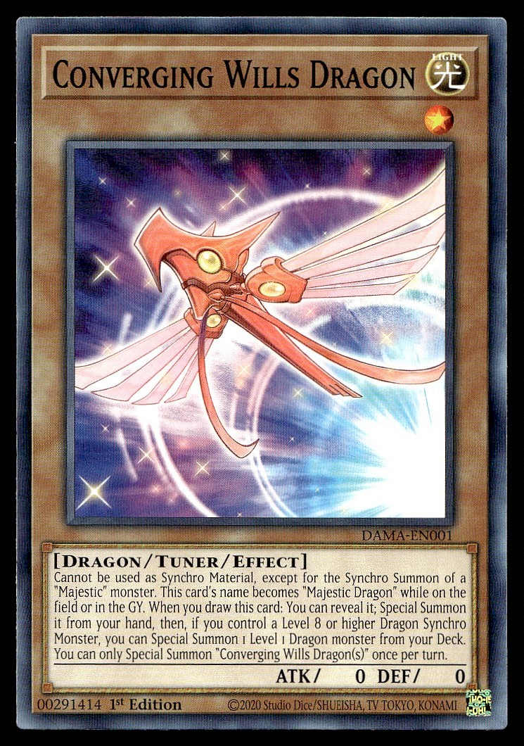 Converging Wills Dragon Dawn of Majesty DAMA-EN001 MP YuGiOh TCG | Buy 3 Get 5 F