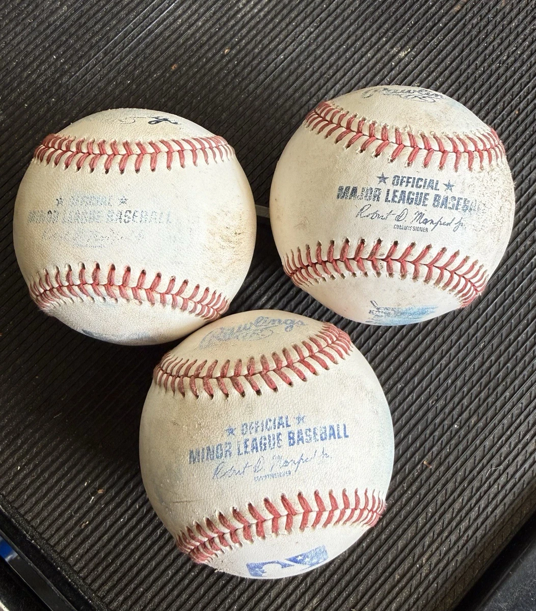 4 Balles De Baseball Rawlings Official League R-100 – Cuir Véritable – Neuves – 9 Pouces