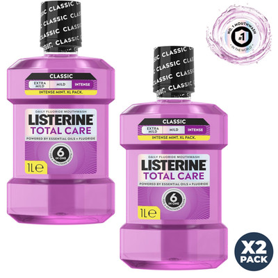 Listerine Total Care Antibakterieller Mundspülschutz - 1000 ml (2er Pack)