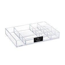12-Compartment Clear Acrylic Drawer Organizer 9.4" L x 6.4" W x 1.3" H Multi-...