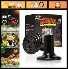 100W Ceramic Heat Emitter Bulbs - 2 Pack Reptile Pet Heat Lamps for Amphibians