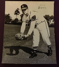 1953 Bob Buhl Pre Rookie Type 1 Photo In Boston Braves Uniform Milwaukee Braves