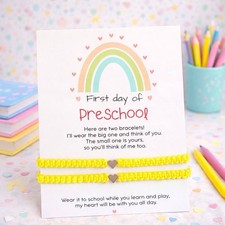 First Day School Bracelet Set - Mom and Child Matching Bracelets