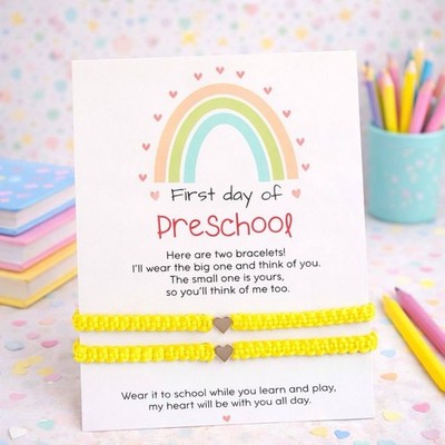 First Day School Bracelet Set - Mom and Child Matching Bracelets