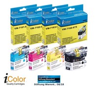 Icolor Colorpack FüR Brother (Ersetzt LC-227XL / 225XL), Bk/C/M/Y