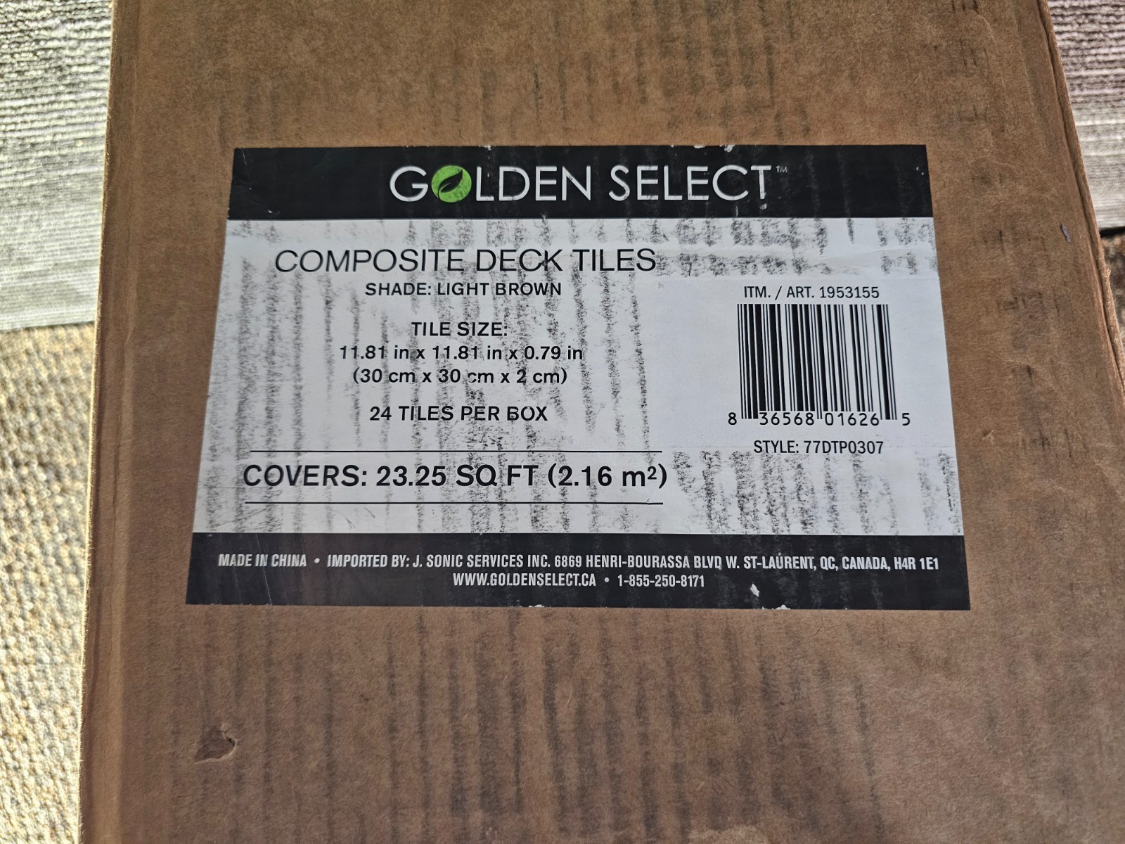 (QTY 24) Select Surfaces SCDTP0401 Composite Deck Tiles Cedar 11.81" x 11.81"