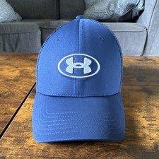 Under Armour Blue Mesh Back Baseball Cap, Adjustable Breathable, One Size Men's