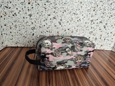Ed Hardy Camo Print Multicolor Zip Cosmetic Makeup Bag Pouch