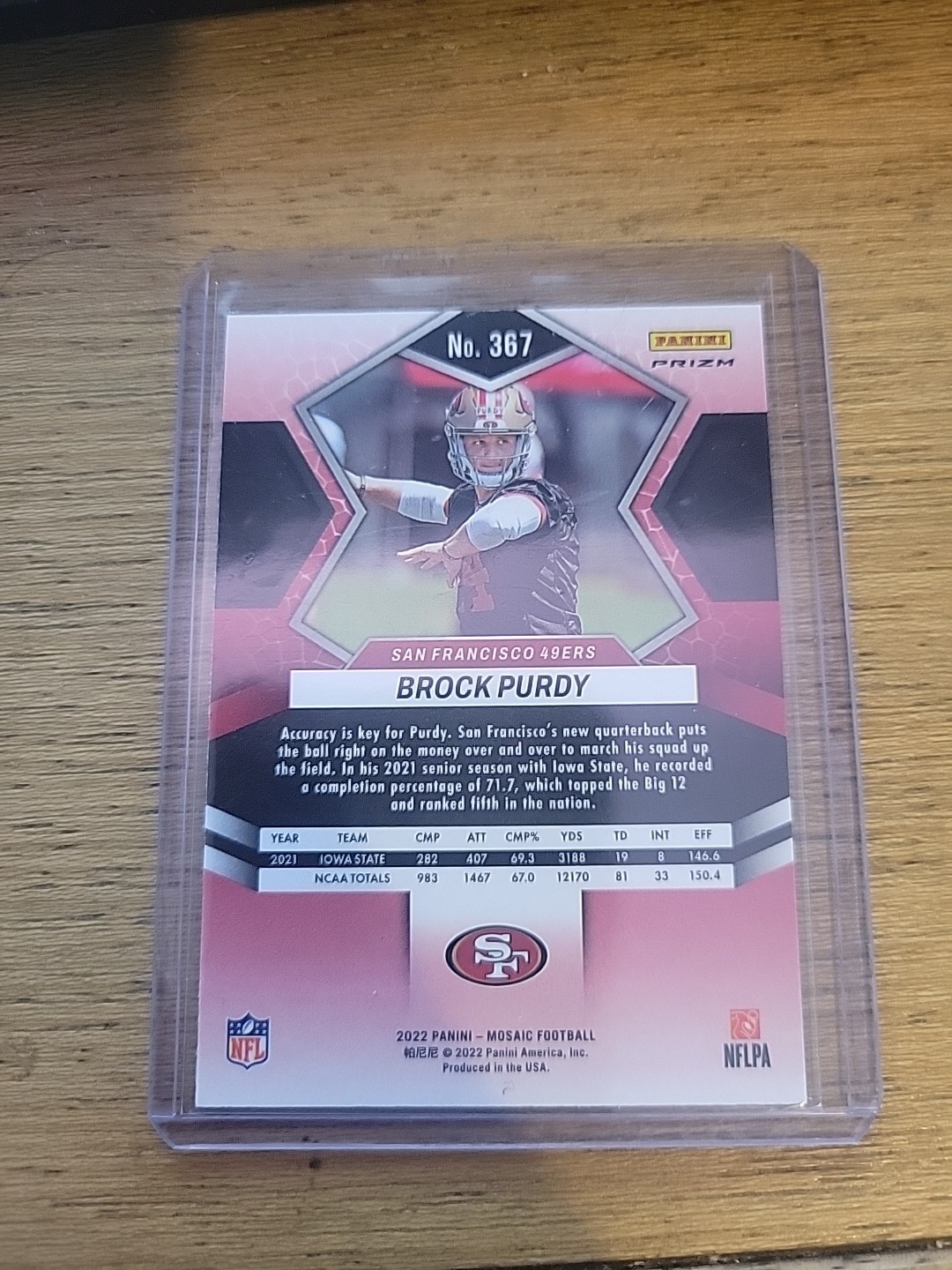 2022 Panini Mosaic Rookies Brock Purdy #367 Camo Pink Mosaic Prizm (RC)