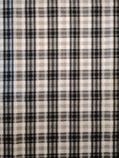 Black White Plaid Cotton Blend Seersucker Fabric - 44" Wide x 1 7/8 Yards