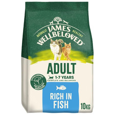James Wellbeloved Adult Dry Cat Food Fish 10kg Natural Hypoallergenic Nutrition