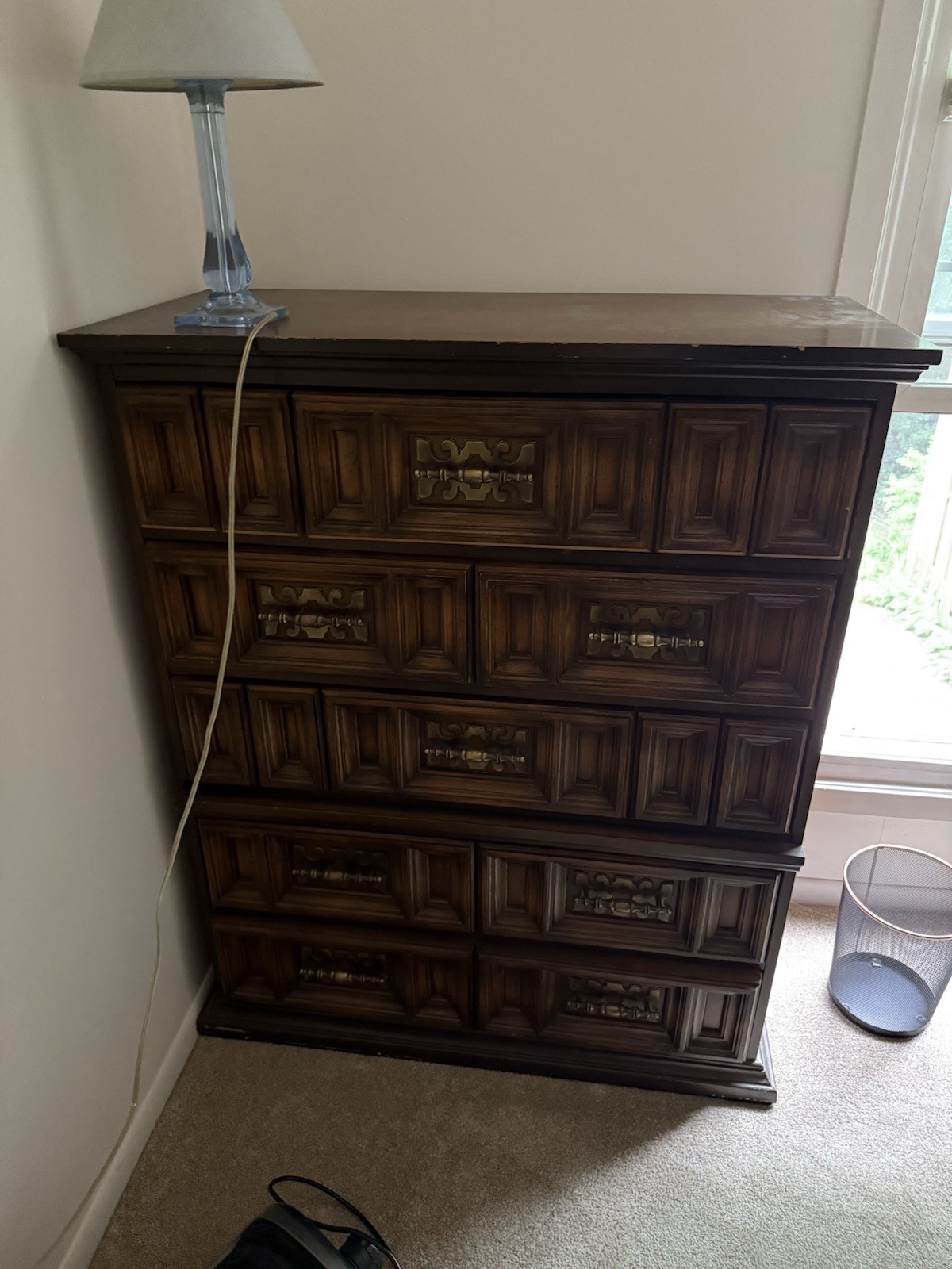 Mid-Century Modern Dresser Chest with Matching Nightstand Set  -image