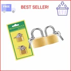 2 Pcs Small Solid Brass Locks with Keys, 20mm + 25mm Mini Key Locks, for Luggage