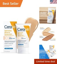 Tinted Mineral Sunscreen SPF 30 with Zinc Oxide - Hydrates  Protects 1.7 Oz 
