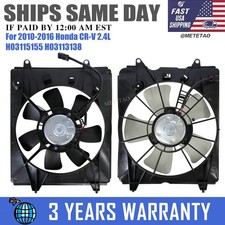 Pair AC Condenser Radiator Cooling Fan Assy Fit 2010-2016 Honda CR-V CRV 2.4L S+