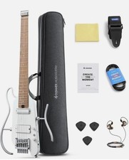 Donner HUSH X PRO Headless Electric Guitar With Gig Bag & Accessories | White