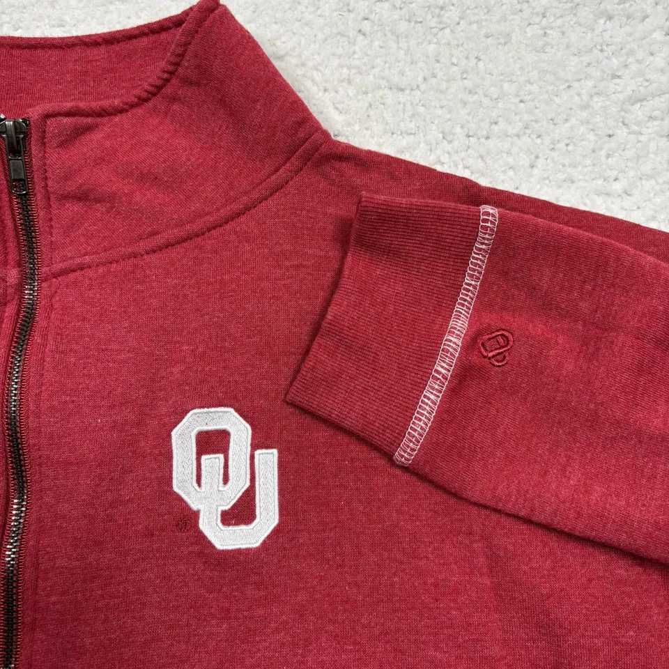 Pullover OU Oklahoma Sooners 1/2 Cremallera Mujer XL Rojo Bordado Cuello Simulado Coliseo Foto 4 de 4