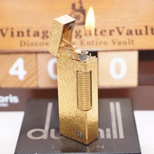 Dunhill Roller Gas Lighter Gold Sand Pattern _Ultrasonically Cleaned_Working