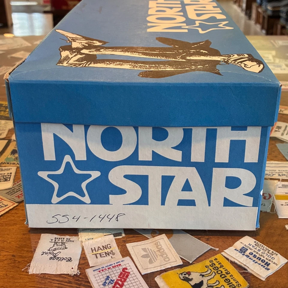 Deadstock 1970s NORTH STAR Sneakers Bata Shoes New Old Stock In Box NOS Orange - Image 3 of 4