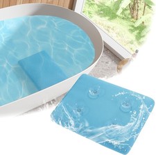 MABOZOO Bath Cushion for Tub with Powerful 4 Non-Slip Suction Cups,Quick Dry Mes