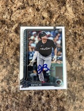 Jonah Bride Signed 2025 Topps Baseball Auto Miami Marlins # 585