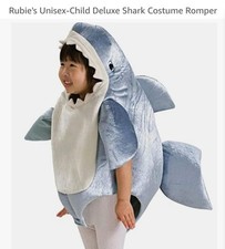 Rubies Baby Shark Costume Gray White Halloween Toddler Zip Up Outfit Ages 1-2