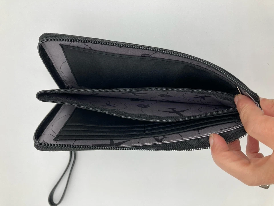 Новый без ценников Samanth коричневый путешествий черная ткань бумажник кошелек с ремешком - Изображение 3 из 4