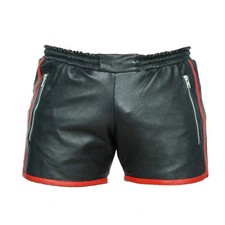 Stylish Men's Black Leather Shorts Real Lambskin Boxer Handmade Genuine Summer