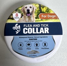 2 Pack Large Dog Flea and Tick Collar 8 Month Protection Natural Waterproof New