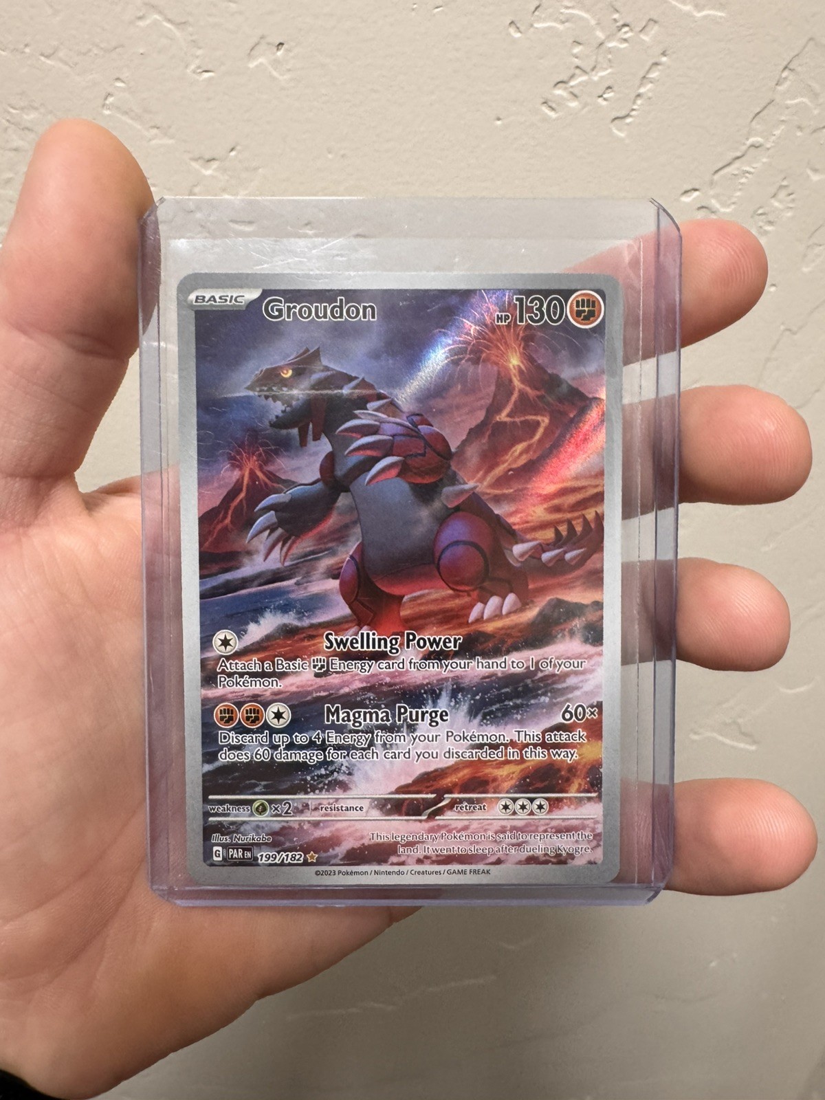 Pokémon TCG Groudon Illustration Rare Paradox Rift 199/182 NM Condition