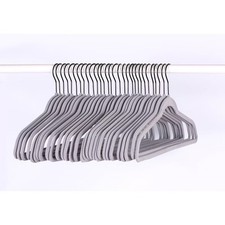 30ct Suit Flocked Hangers - Gray : Velvet Clothes Hangers for Sweaters, Suits