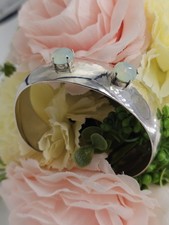 Sterling Silver And Chalcedony Cuff Bracelet