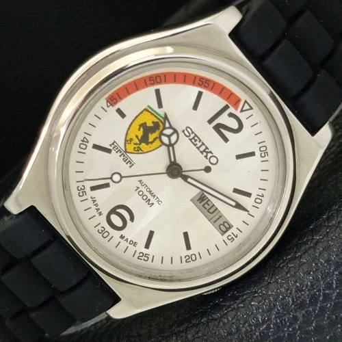 AUTOMATIC VINTAGE SEIKO JAPAN 7009A MENS FERRARI DIAL WATCH a700507-1