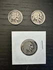 Lot of 3 Buffalo Hobo Nickels Indian Skull Hand Carved - Engraved USA Nickel #6